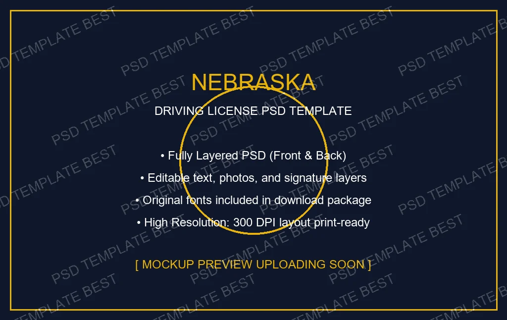 Nebraska Driving License PSD Template