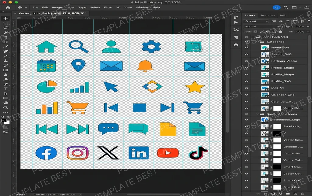 Abstract Vector Icons Pack Template